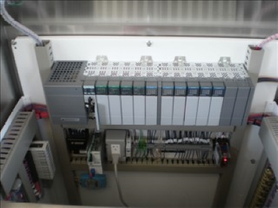 Programmable logic controller modules in control cabinet
